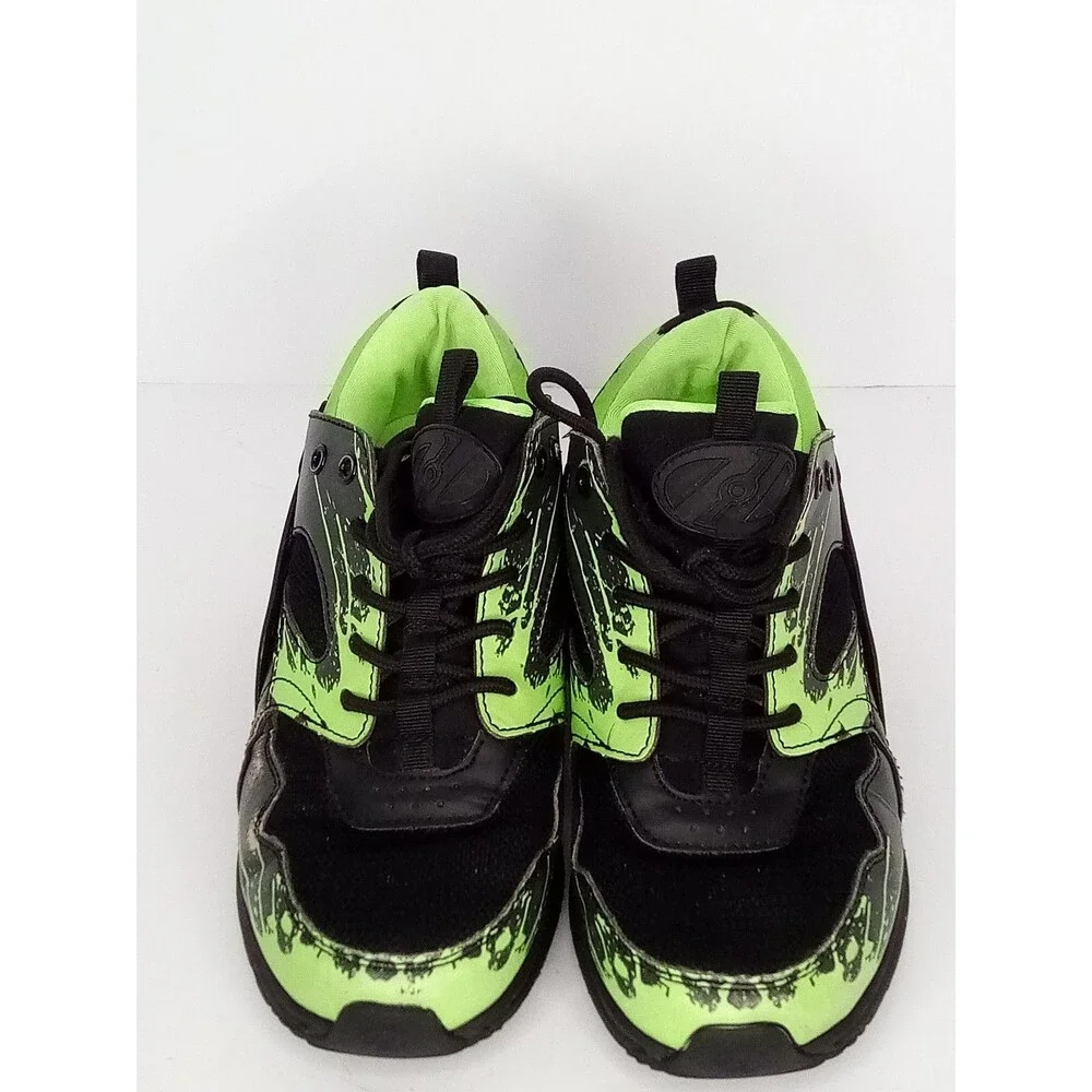 Heelys Force Wheeled Shoes Mens Youth 4 Black Neon Green Sneakers Needs Laces
